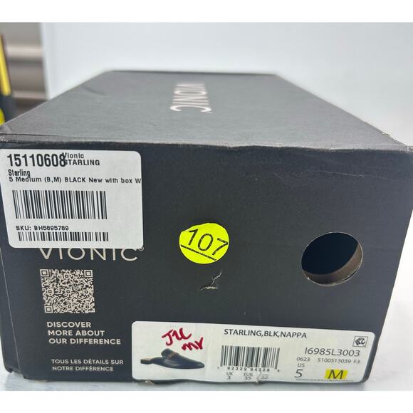 Vionic Starling Leather Mule Arch Support Black I6985L3003 Women 5M Tried On - Picture 10 of 10